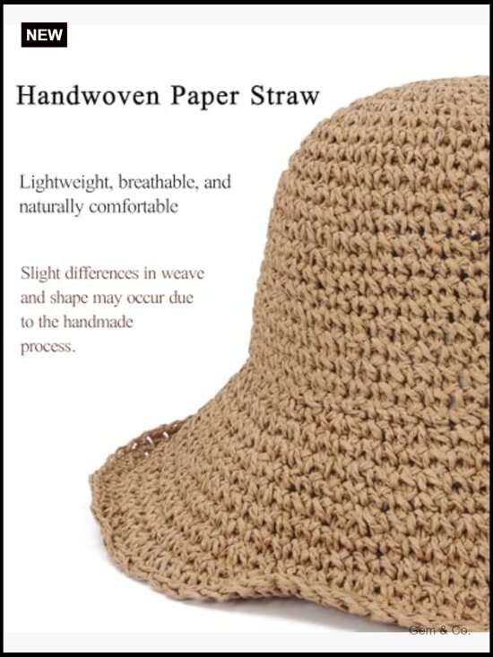 UPF 50+ Wide Brim Sun Hat: Packable Beach Hat for Women - Etsy Wide Brim Straw Sun Hat with Shaping Wire, Adjustable, Packable